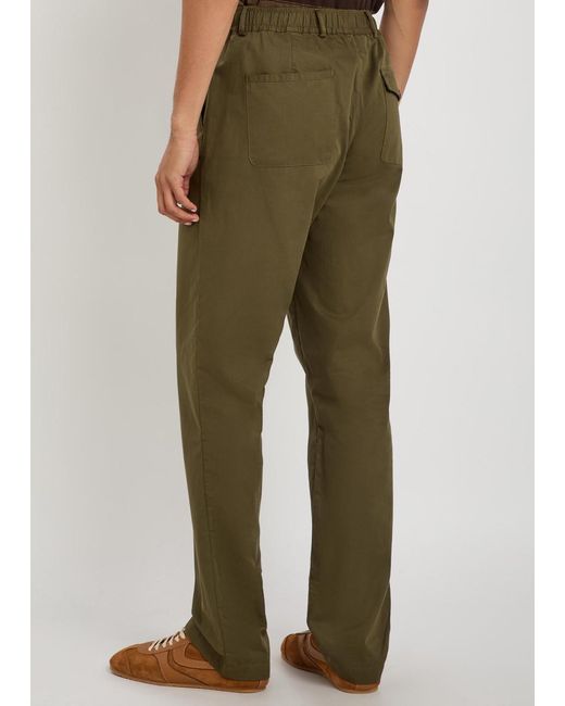 Oliver Spencer Green Ashdown Straight-Leg Cotton Trousers for men