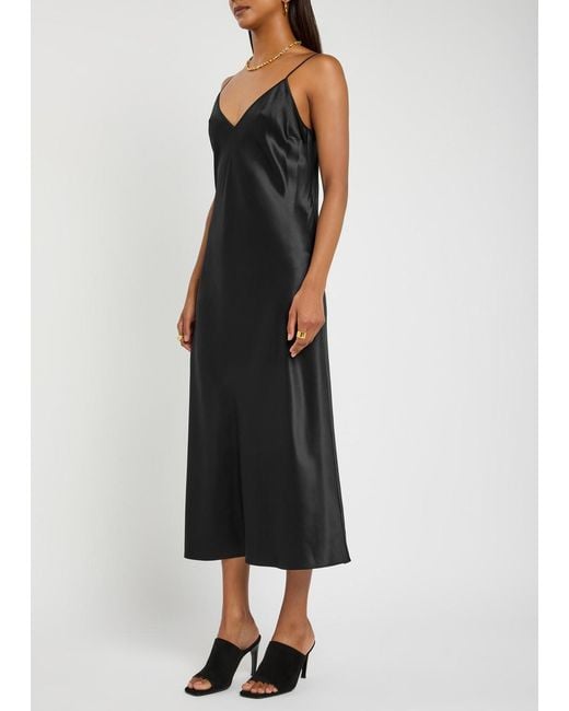 Joseph Black Clea Silk Midi Slip Dress