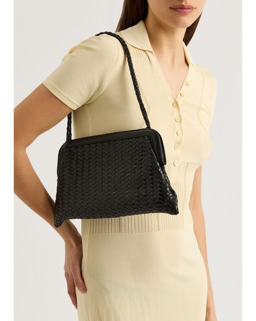 Bembien Black Le Sac Woven Leather Shoulder Bag