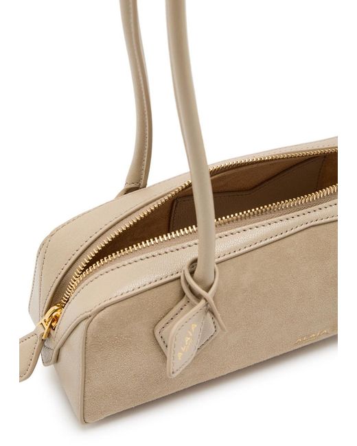Alaïa Natural Le Teckle Small Leather And Suede Shoulder Bag