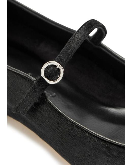 Aeyde Black Uma Pony Hair Mary Jane Flats