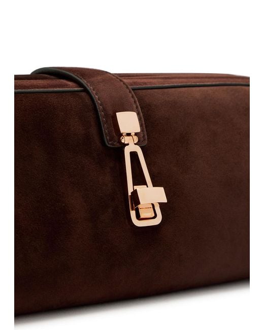 Gabriela Hearst Brown Baguette Suede Clutch Bag