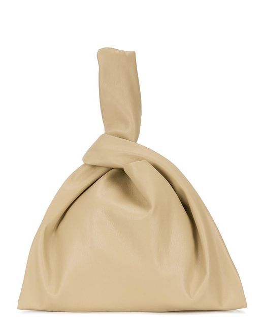 Nanushka Natural Jen Sand Faux Leather Top Handle Bag