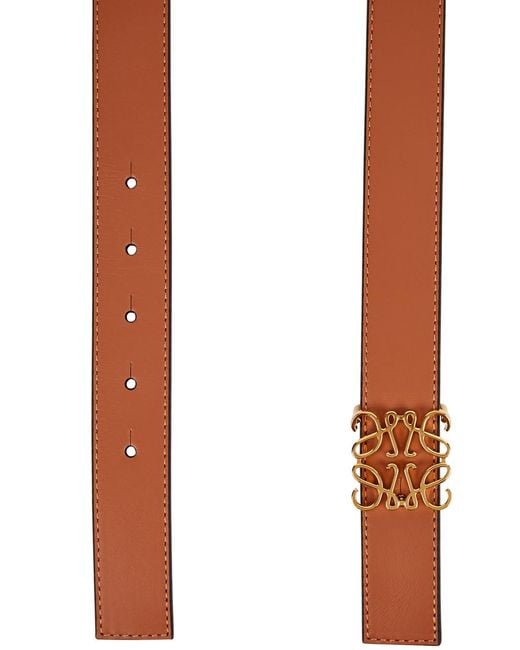 Loewe White Anagram Leather Belt