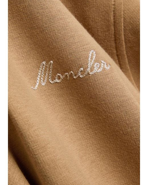 Moncler Natural Moncler Embroidered Logo Polo Neck Sweatshirt for men