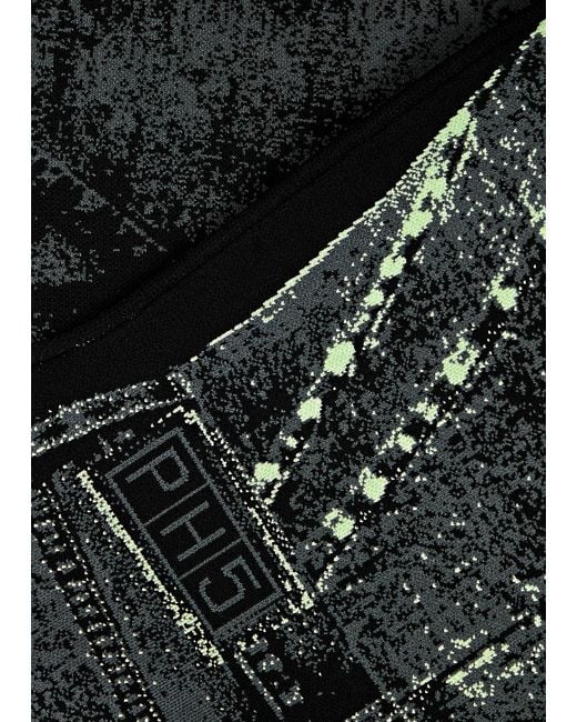 Ph5 Black Jasmine Intarsia Stretch-knit Midi Dress