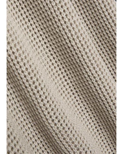 Eileen Fisher Natural Open-Knit Linen And Cotton-Blend Jumper