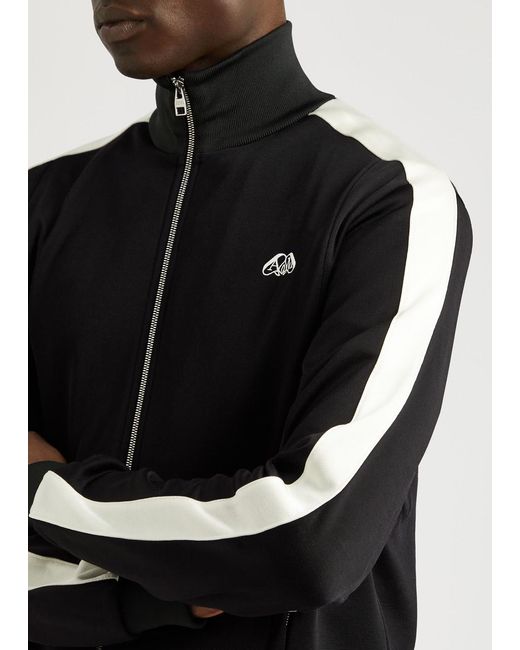 Alexander McQueen Black Logo Striped Jersey Track Jacket for men