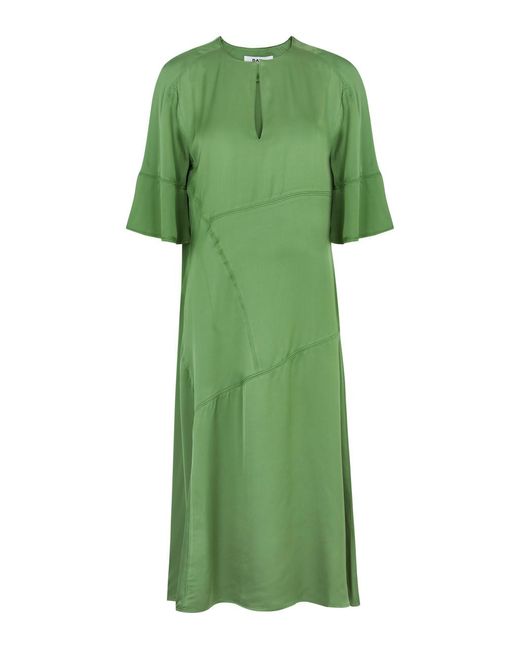 Day Birger et Mikkelsen Green Janis Satin Midi Dress