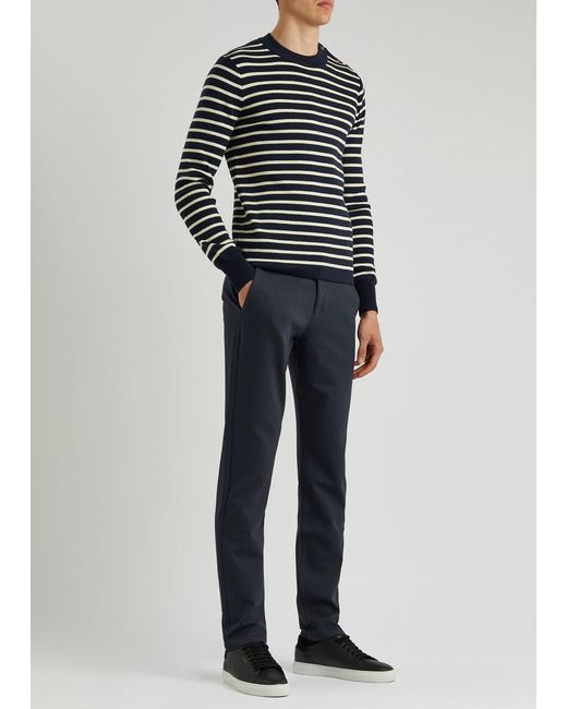 PAIGE Blue Stafford Slim-leg Jersey Trousers for men