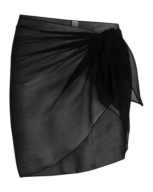 Away That Day Black Sicily Fine-Knit Sarong