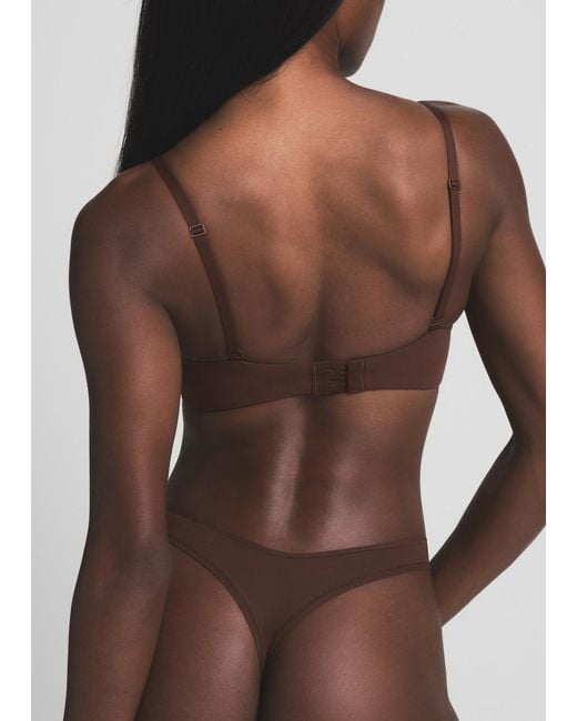 Skims Brown Unlined Stretch-Jersey Demi Bra