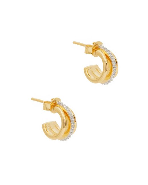 Missoma Metallic Celestial Pavé 18Kt-Plated Hoop Earrings