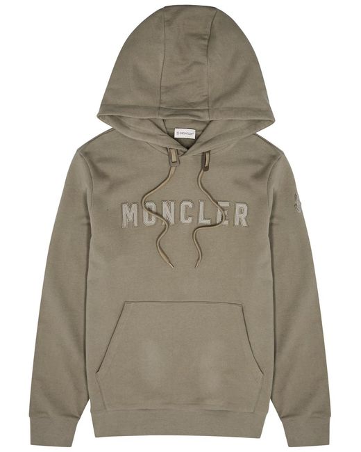 Moncler Gray Logo Hooded Cotton Sweatshirt for men