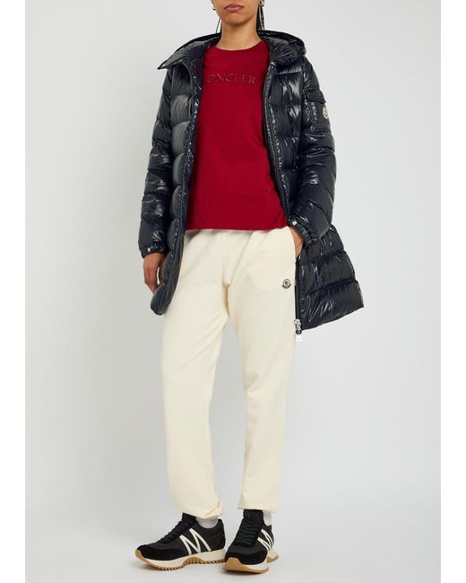Moncler Blue Courcelles Glossed Shell Parka Coat
