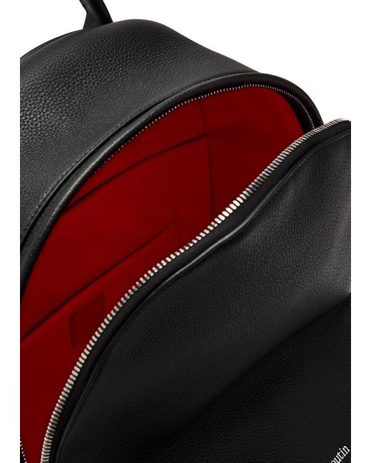 Christian Louboutin Black Nostalgic Grained Leather Backpack for men