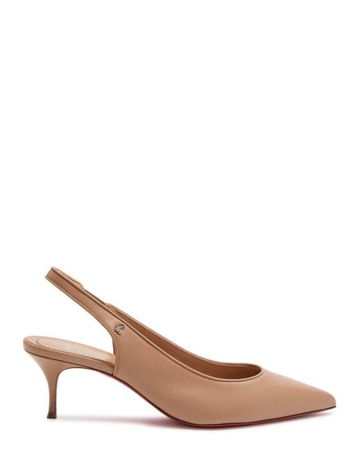 Christian Louboutin Brown Sporty Kate 55 Leather Slingback Pumps