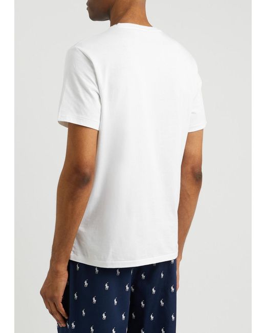 Polo Ralph Lauren White Logo-Print Cotton Pyjama T-Shirt for men