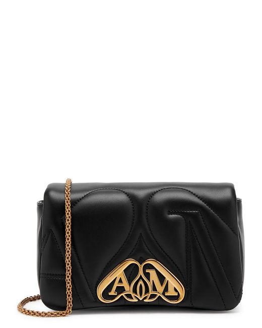 Alexander McQueen Black The Seal Mini Leather Cross-body Bag