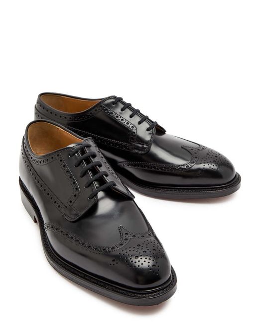Church's Black Grafton Perforated Glossed Leather Derby Shoes for men