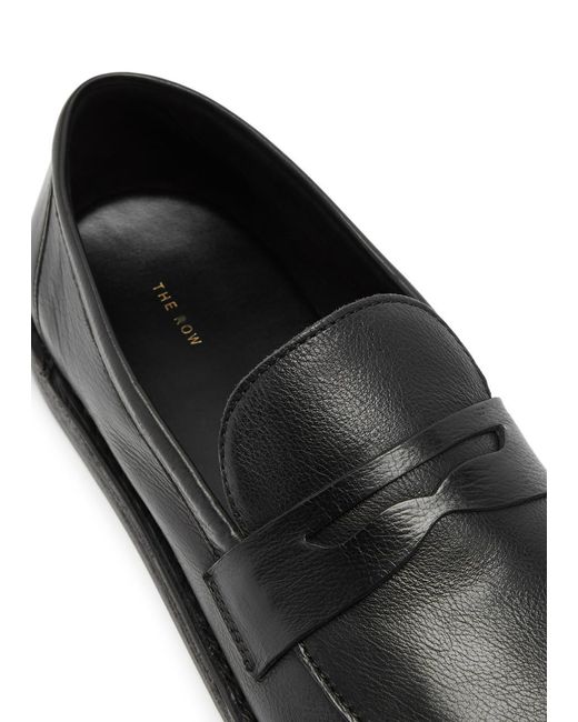 The Row Black Cary Leather Loafers
