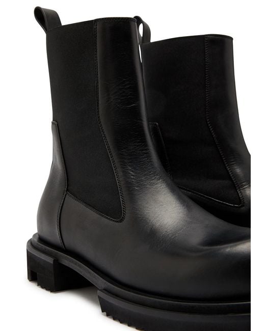 Rick Owens Black Beatle Gabe Leather Ankle Boots