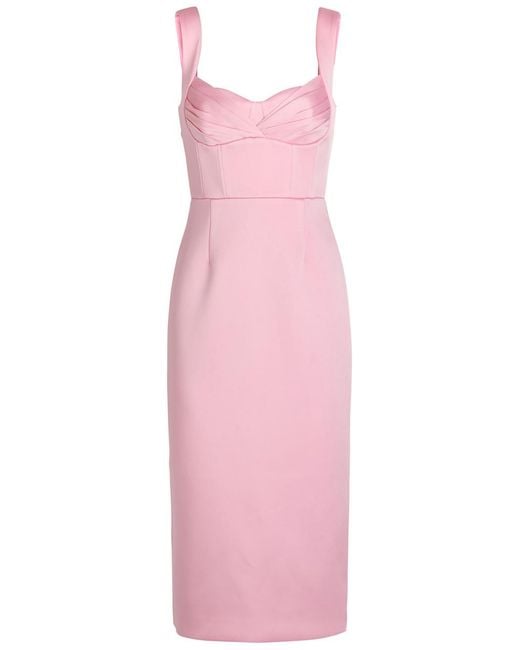 Rebecca Vallance Pink Aymee Satin Midi Dress