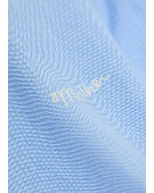 Mother Blue The Bestie Logo-Embroidered Cotton Shirt
