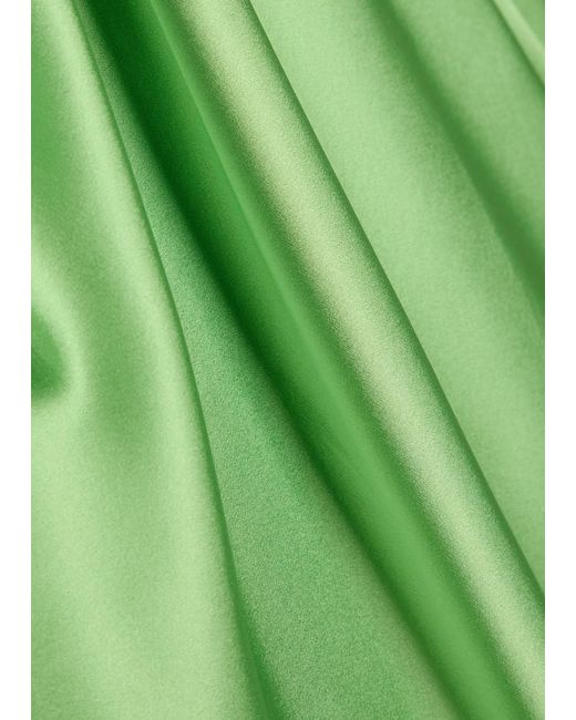 Staud Green Phare Draped Stretch-Silk Maxi Dress