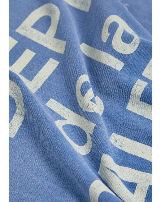 GALLERY DEPT. Blue Painted French Collector Distressed Cotton T-Shirt for men