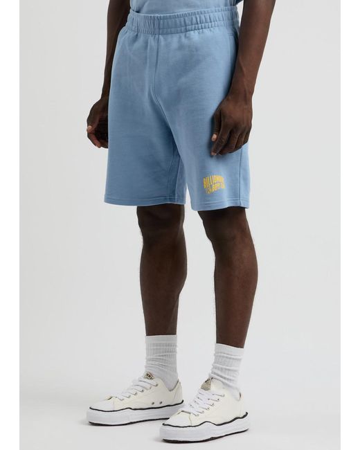 BBCICECREAM Blue Arch Logo Printed Cotton Shorts for men