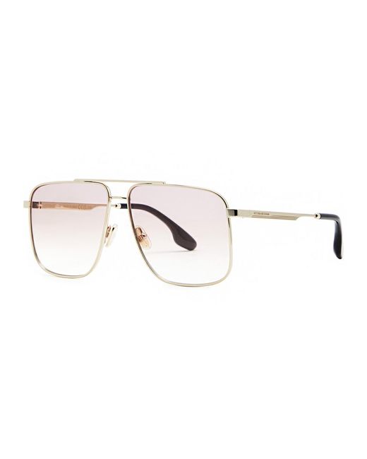 Victoria Beckham Pink Navigator Square-frame Aviator-style Sunglasses
