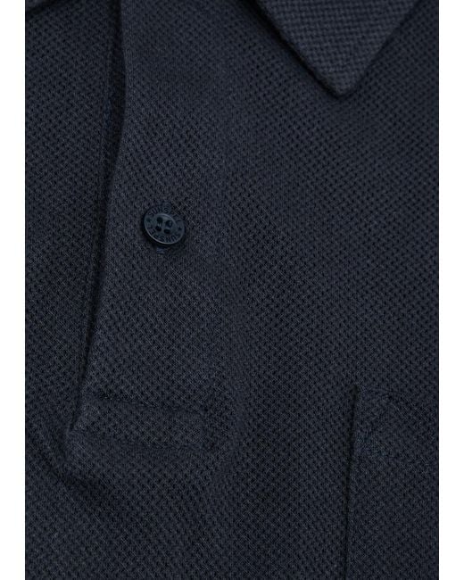 Sunspel Blue Riviera Cotton-mesh Polo Shirt for men