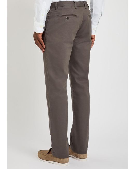 Gant Gray Straight-Leg Stretch-Cotton Chinos for men