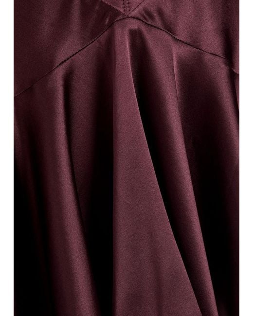 De La Vali Purple Alizee Panelled Silk-Blend Mini Dress