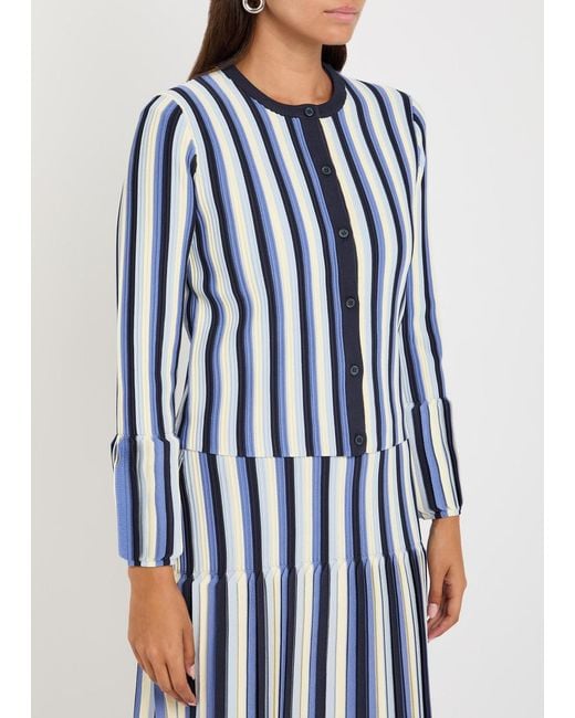 Jonathan Simkhai Blue Iris Striped Knit Cardigan