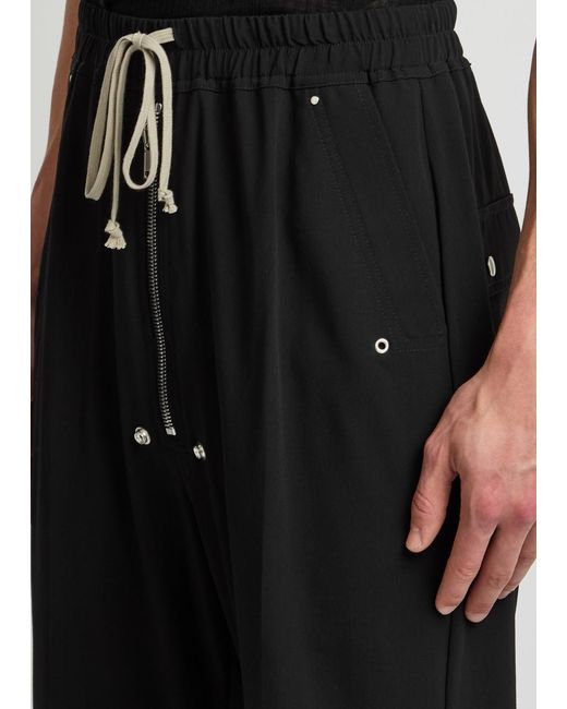 Rick Owens Black Bela Tapered-Leg Wool Trousers for men