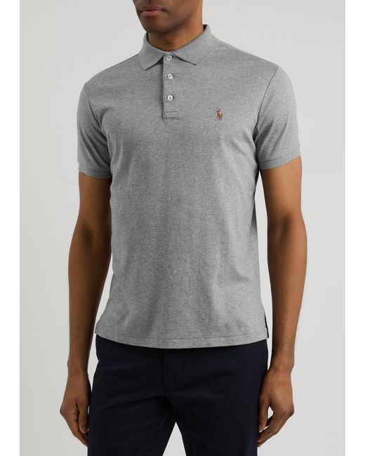 Polo Ralph Lauren Gray Slim Pima Cotton Polo Shirt for men