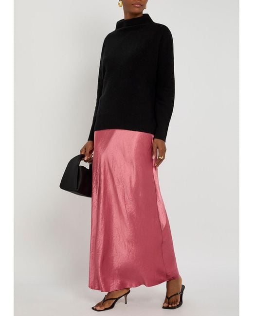 Vince Black Funnel-Neck Cashmere Jumper