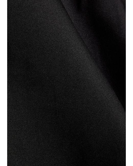 Roland Mouret Black Curved Crystal-Embellished Taffeta Gown