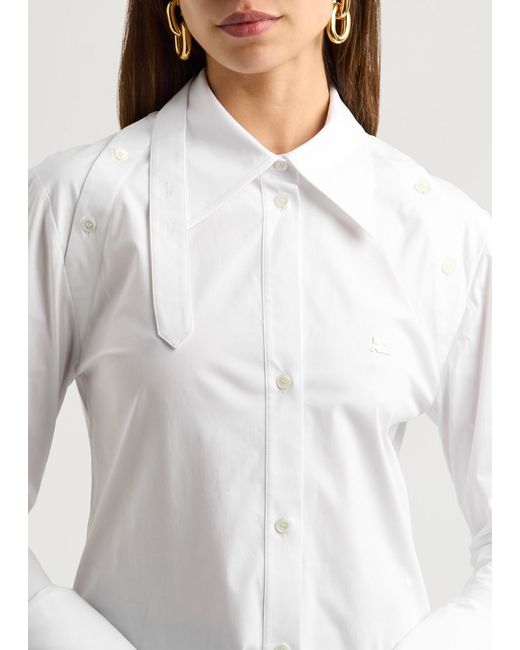 Courreges White Stretch-Cotton Poplin Shirt