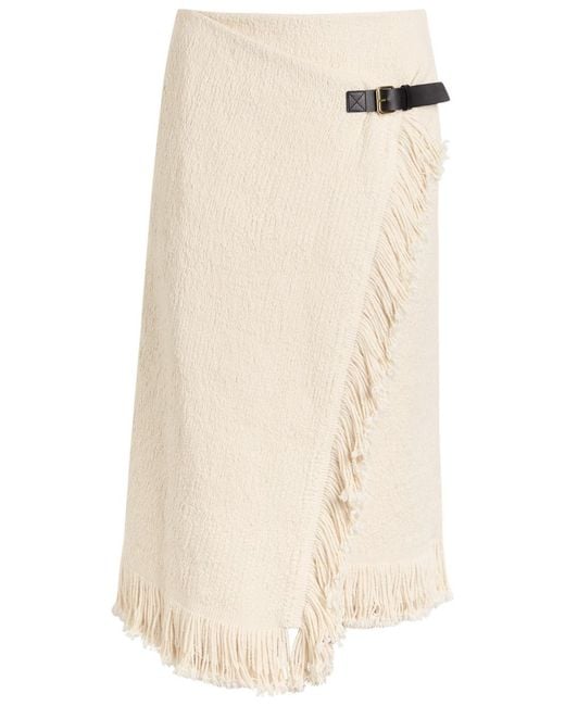 Isabel Marant Natural Galla Asymmetric Cotton And Linen-Blend Midi Wrap Skirt