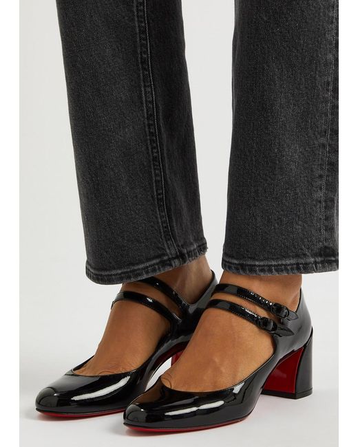 Christian Louboutin Black Miss Jane 55 Patent Leather Pumps