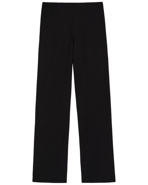 Reformation Black Gale Straight-Leg Crepe Trousers