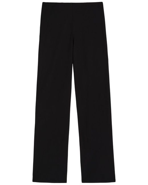 Reformation Black Gale Straight-Leg Crepe Trousers