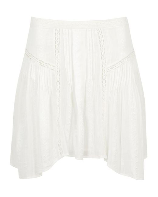 Isabel Marant White Jorena Jacquard Cotton-Blend Mini Skirt