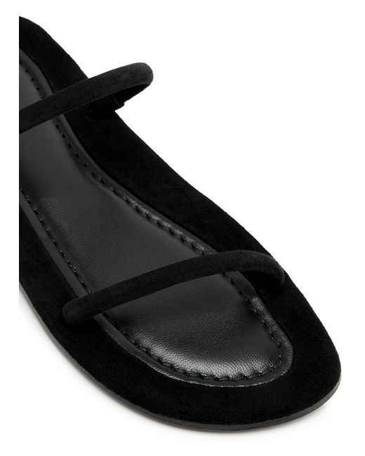 Totême  Black The City Slide Suede Sandals