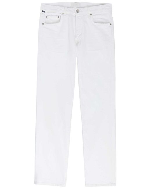 Citizens of Humanity White Elijah Relaxed Straight-Leg Jeans for men