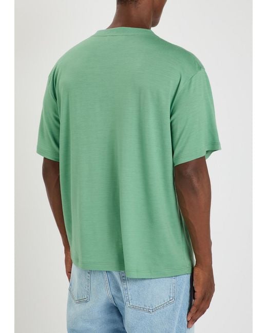 Studio Nicholson Green Wool-Jersey T-Shirt for men