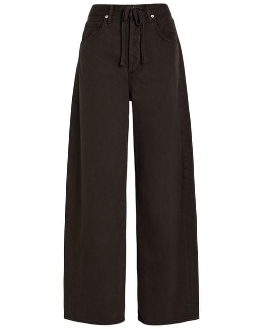 Citizens of Humanity Black Brynn Drawstring Wide-Leg Jeans